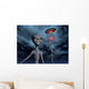 Grey Aliens and Their Flying Saucer Wall Decal