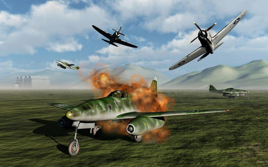 P-47 Thunderbolts Attacking German Field Wall Decal