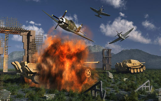 P-47 Thunderbolts Attacking German Wall Decal