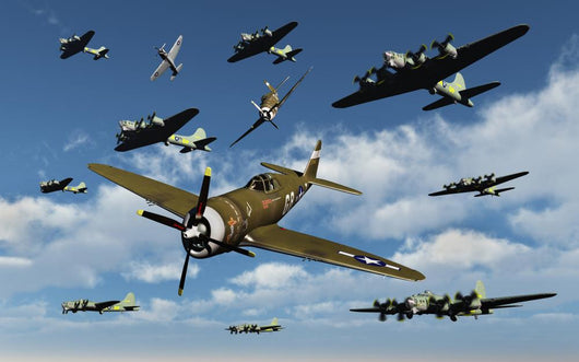 P-47 Thunderbolts Escorting B-17 Wall Decal