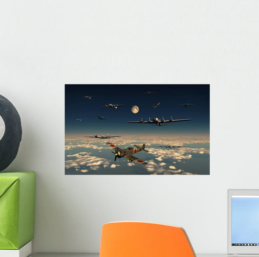 B-29 Superfortress Planes under Moon Wall Decal