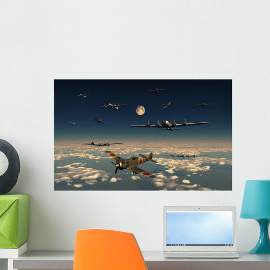 B-29 Superfortress Planes under Moon Wall Decal