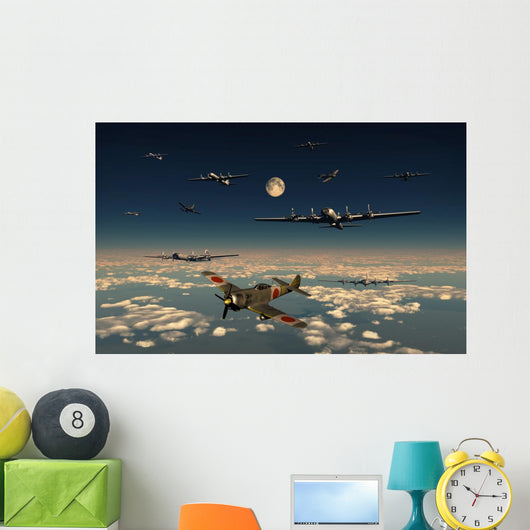 B-29 Superfortress Planes under Moon Wall Decal