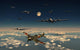 B-29 Superfortress Planes under Moon Wall Decal