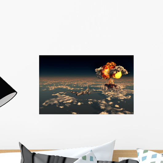 B-29 Superfortress Flying Away Distant Wall Decal