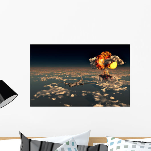 B-29 Superfortress Flying Away Distant Wall Decal