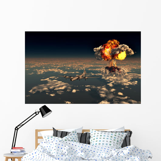 B-29 Superfortress Flying Away Distant Wall Decal