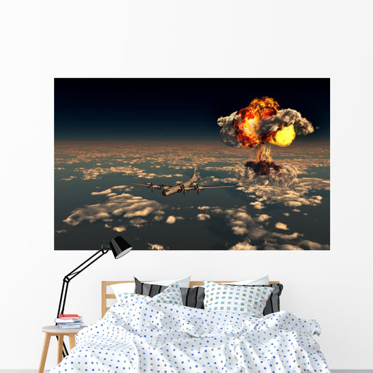 B-29 Superfortress Flying Away Distant Wall Decal