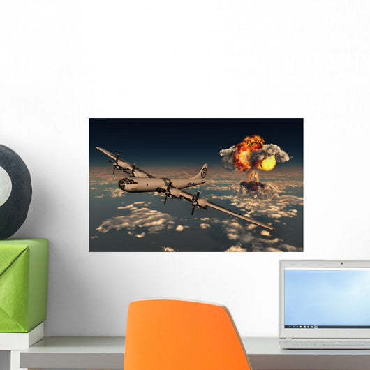 B-29 Superfortress Flying Away Close-up Wall Decal