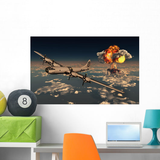B-29 Superfortress Flying Away Close-up Wall Decal