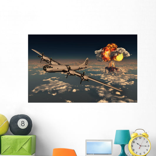 B-29 Superfortress Flying Away Close-up Wall Decal