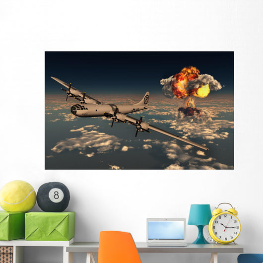 B-29 Superfortress Flying Away Close-up Wall Decal
