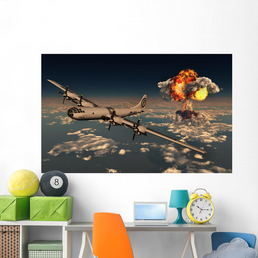 B-29 Superfortress Flying Away Close-up Wall Decal