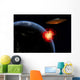 Orbiting Ufo Launches Deadly Horizontal Wall Decal
