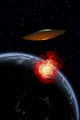 Orbiting Ufo Launches Deadly Wall Decal