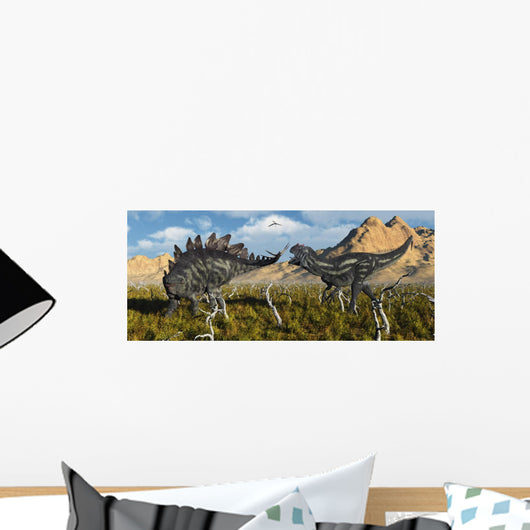 Armor Plated Stegosaurus Defending Wall Decal