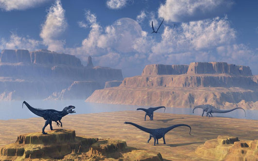 Diplodocus Dinosaurs Being Stalked Wall Decal