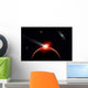 Comet Hitting Alien Planet Horizontal Wall Decal