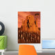 Martians Gathering around Monument Vertical Wall Decal