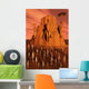 Martians Gathering around Monument Vertical Wall Decal