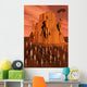 Martians Gathering around Monument Vertical Wall Decal