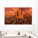 Martians Gathering around Monument Wall Decal