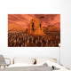 Martians Gathering around Monument Wall Decal