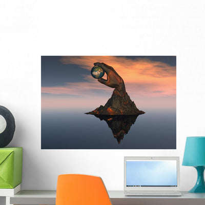 3D Conceptual Image World Africa Wall Decal shown on a wall