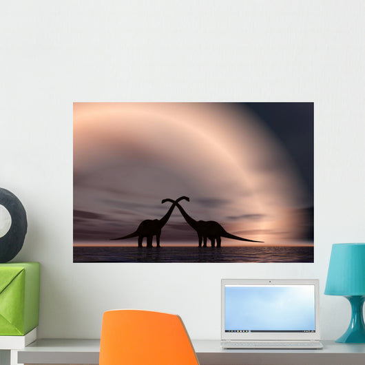 Silhouetted Forms Pair Courting Wall Decal