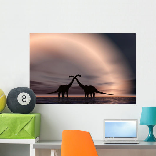 Silhouetted Forms Pair Courting Wall Decal