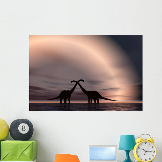 Silhouetted Forms Pair Courting Wall Decal