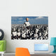 Lone Tall Android with Human Face Wall Decal
