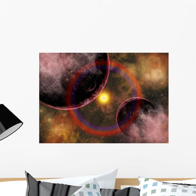 Alien Planets Located Vast Wall Decal shown on a wall