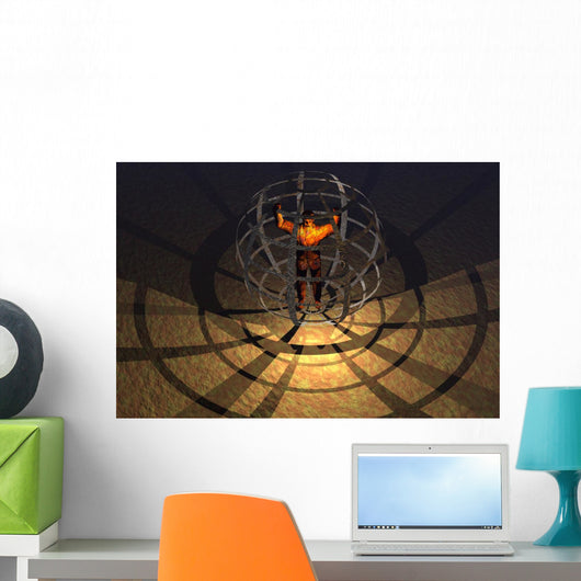 Human Figure Trapped Prison Wall Decal