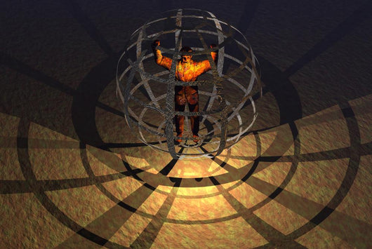 Human Figure Trapped Prison Wall Decal