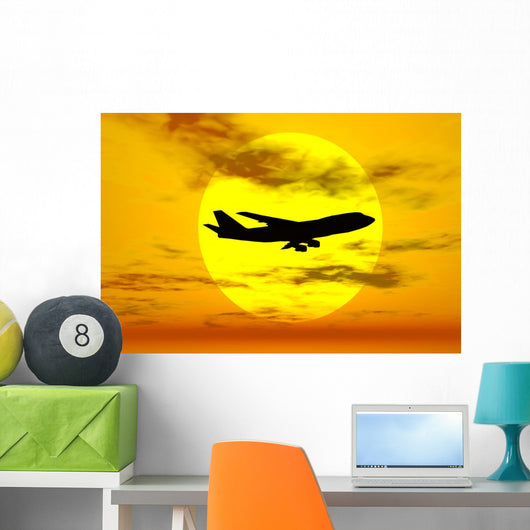 Silhouette Boeing 747 Jet Wall Decal