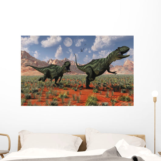 Pair Yangchuanosaurus Dinosaurs Hunting Wall Decal