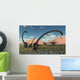 Pair Yangchuanosaurus Dinosaurs Confront Swamp Wall Decal