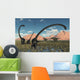 Pair Yangchuanosaurus Dinosaurs Confront Swamp Wall Decal