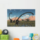 Pair Yangchuanosaurus Dinosaurs Confront Swamp Wall Decal