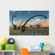 Pair Yangchuanosaurus Dinosaurs Confront Swamp Wall Decal