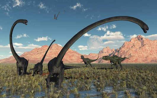 Pair Yangchuanosaurus Dinosaurs Confront Swamp Wall Decal