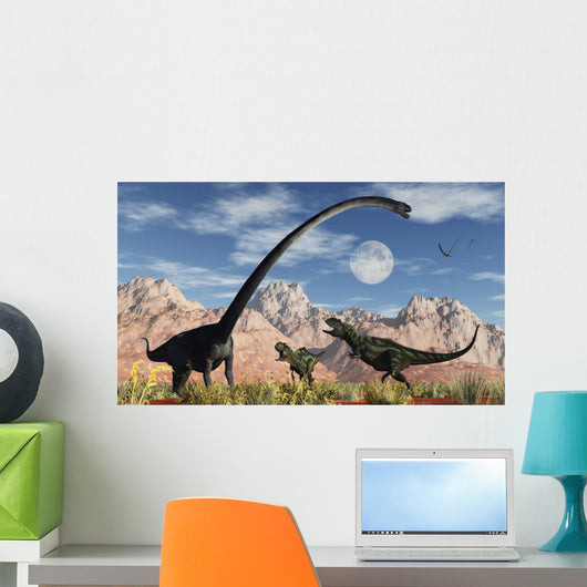 Pair Yangchuanosaurus Dinosaurs Confront Wall Decal
