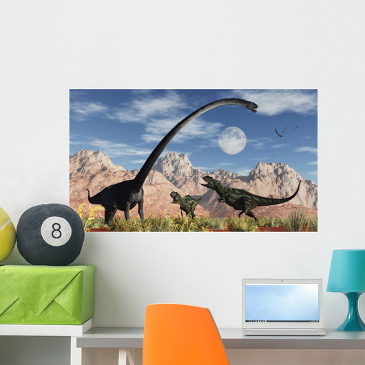 Pair Yangchuanosaurus Dinosaurs Confront Wall Decal