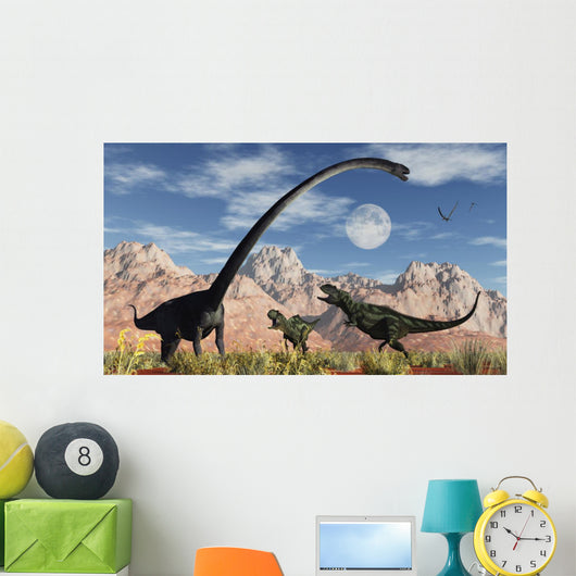 Pair Yangchuanosaurus Dinosaurs Confront Wall Decal