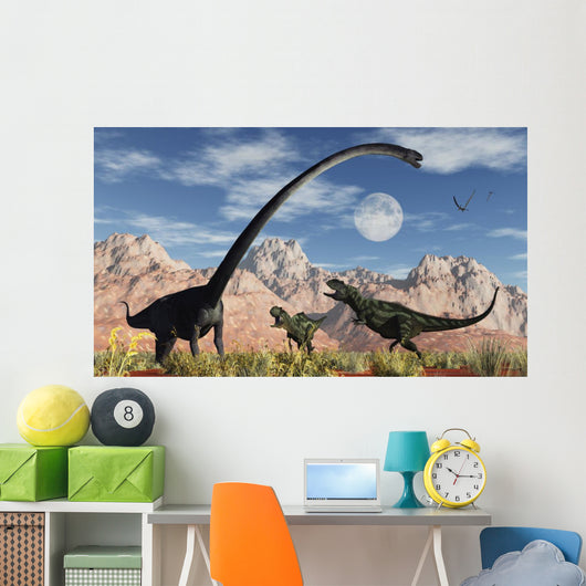 Pair Yangchuanosaurus Dinosaurs Confront Wall Decal