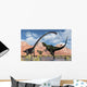 Pair Yangchuanosaurus Dinosaurs Confront Pond Wall Decal