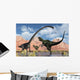 Pair Yangchuanosaurus Dinosaurs Confront Pond Wall Decal