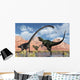 Pair Yangchuanosaurus Dinosaurs Confront Pond Wall Decal