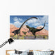 Pair Yangchuanosaurus Dinosaurs Confront Pond Wall Decal